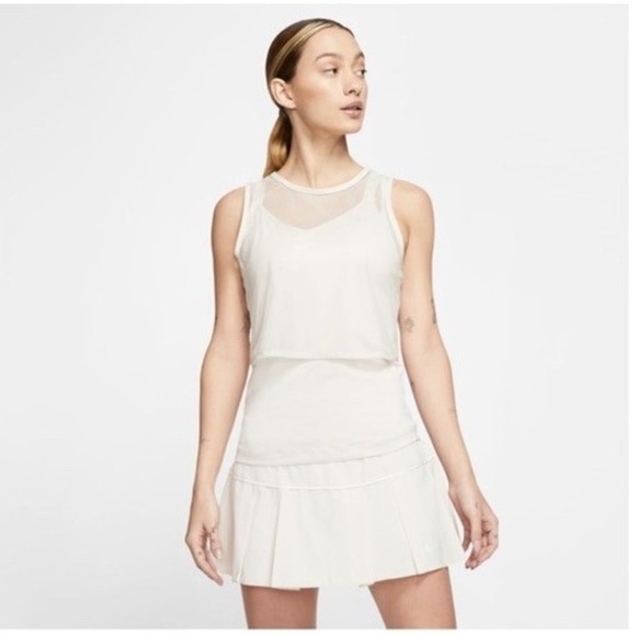 Nike Tops - Nike Court Elevated Essential Dry Tank light orewood brown/white Tennis Top M